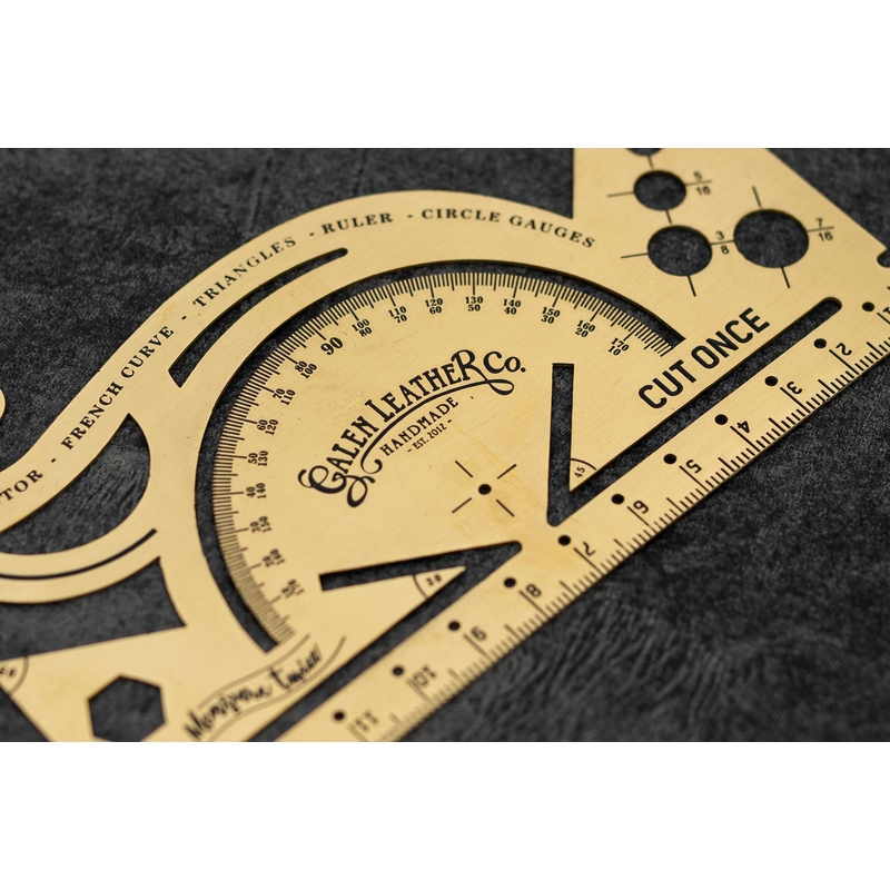 Galen Leather Galen Leather Vintage Inspired Brass Combine Tool Protractor