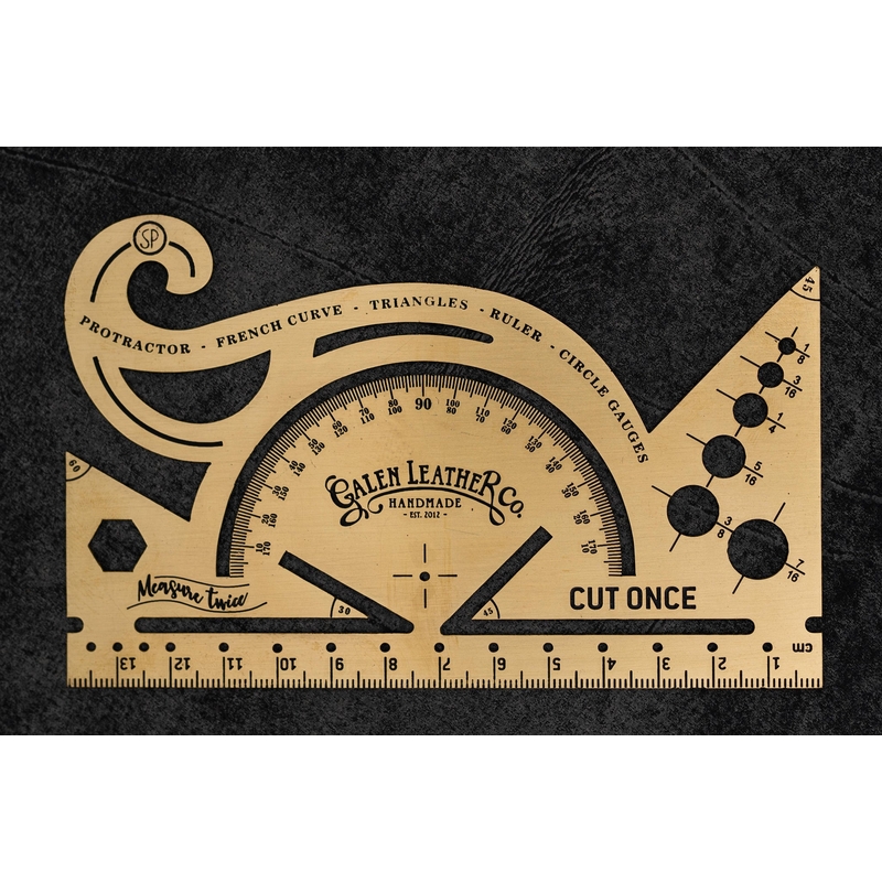 Galen Leather Galen Leather Vintage Inspired Brass Combine Tool Protractor