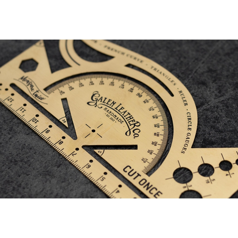 Galen Leather Galen Leather Vintage Inspired Brass Combine Tool Protractor
