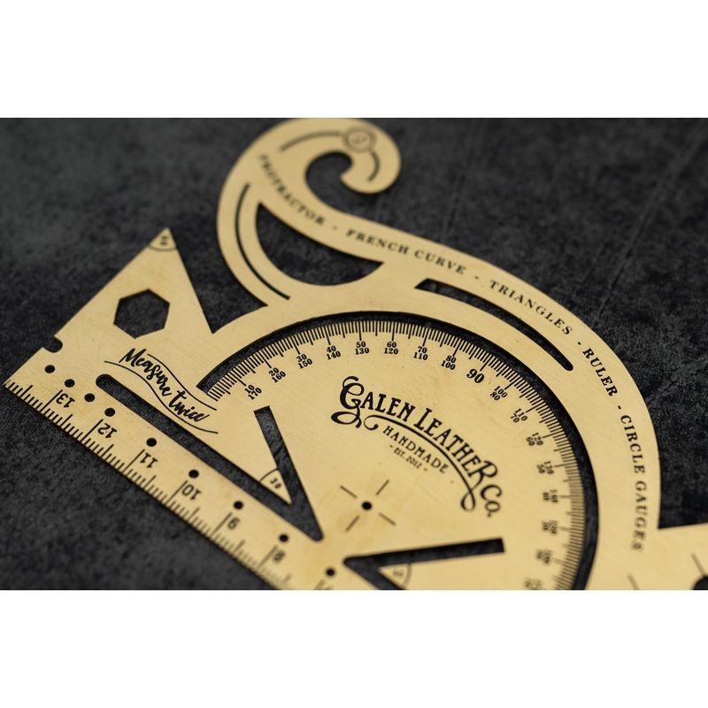 Galen Leather Galen Leather Vintage Inspired Brass Combine Tool Protractor