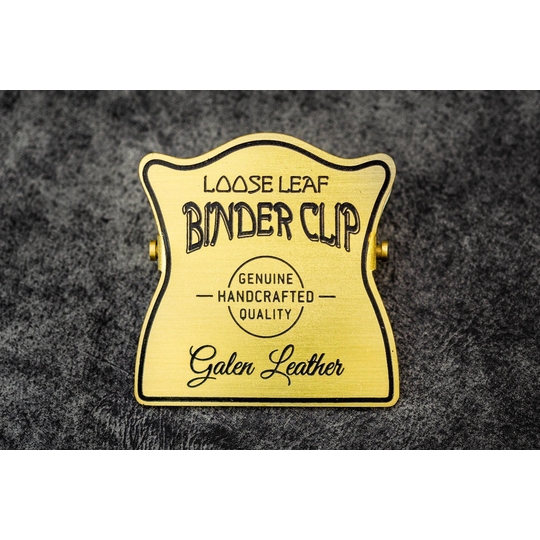Galen Leather Brass Binder Clip