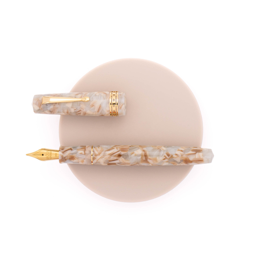 Radius Settimo Fountain Pen Marmo Bianco & Gold