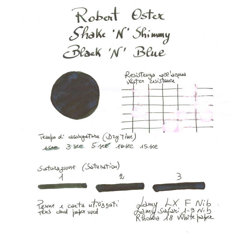 Robert Oster Shake 'N' Shimmy Black'N'Blue Ink Bottle 50 ml