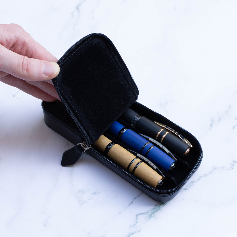 Visconti Visconti Portapenne in Pelle 3 Posti Nero