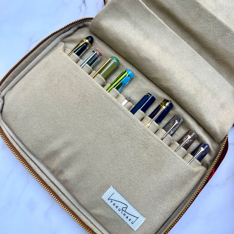 Kyoku Haku Kyoku Haku Pen Case for 20 Pens Nishijin-ori