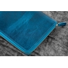 Galen Leather Galen Leather Portapenne in Pelle 5 Posti con Notebook A6 Crazy Horse Ocean Blue