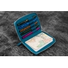 Galen Leather Galen Leather Portapenne in Pelle 5 Posti con Notebook A6 Crazy Horse Ocean Blue