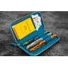 Galen Leather Galen Leather Zippered 3 Slots Pen Case Crazy Horse Ocean Blue