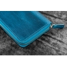 Galen Leather Galen Leather Portapenne in Pelle con Zip 3 Posti Crazy Horse Ocean Blue