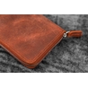 Galen Leather Galen Leather Portapenne in Pelle con Zip 3 Posti Crazy Horse Orange