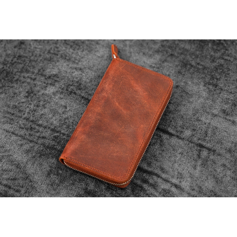 Galen Leather Galen Leather Portapenne in Pelle con Zip 3 Posti Crazy Horse Orange Galen Leather Galen Leather Portapenne in Pelle con Zip 3 Posti Crazy Horse Orange