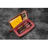 Galen Leather Galen Leather Portapenne in Pelle con Zip 3 Posti Crazy Horse Orange