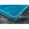Galen Leather Galen Leather Portapenne in Pelle con Zip 10 Posti Crazy Horse Ocean Blue