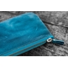 Galen Leather Galen Leather Slip-N-Zip Portapenne in Pelle 4 Posti Crazy Horse Ocean Blue
