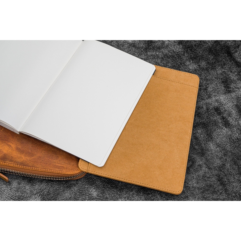 Galen Leather Galen Leather Writer's Bank Bag con Portapenne 7 Posti Crazy Horse Brown