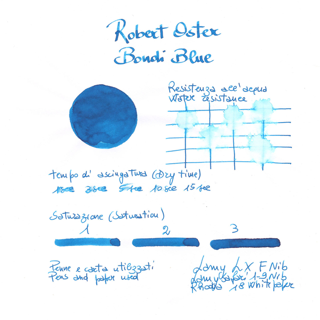 Robert Oster Bondi Blue Ink Bottle 50 ml