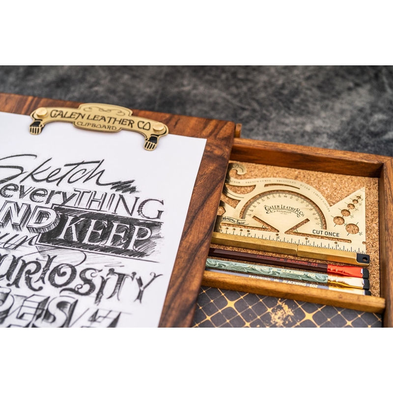Galen Leather Galen Leather Sketchbox in Legno di Noce
