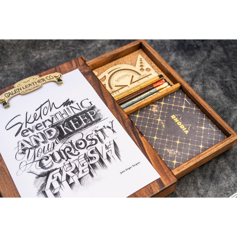 Galen Leather Galen Leather Sketchbox in Legno di Noce