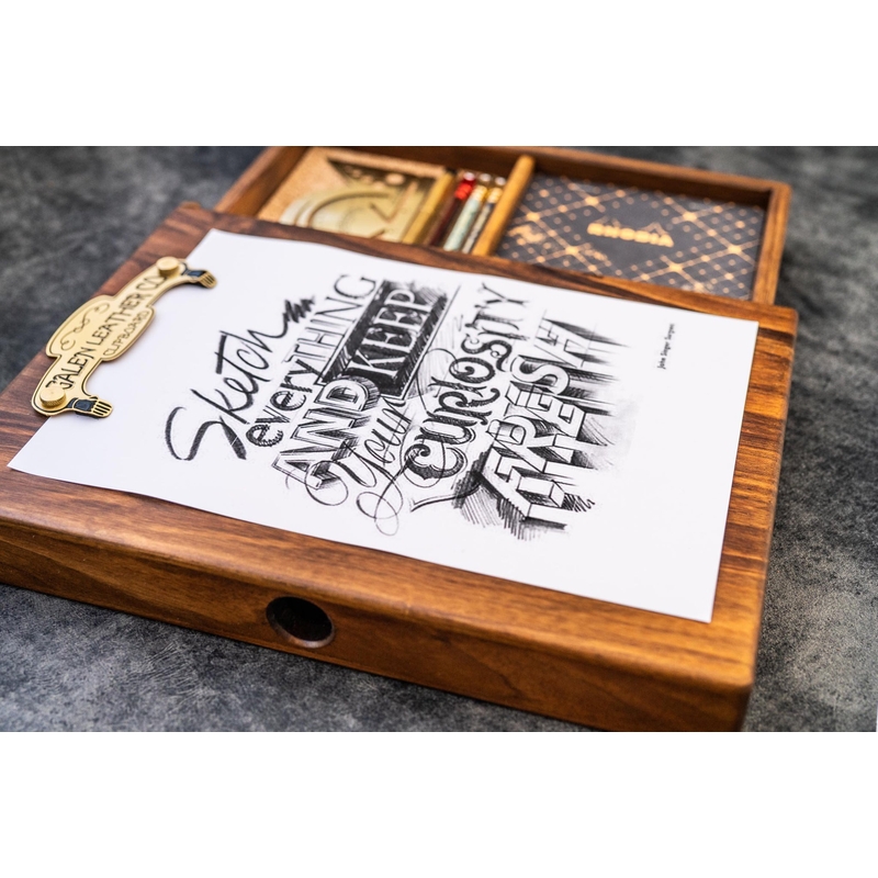 Galen Leather Galen Leather Sketchbox in Legno di Noce