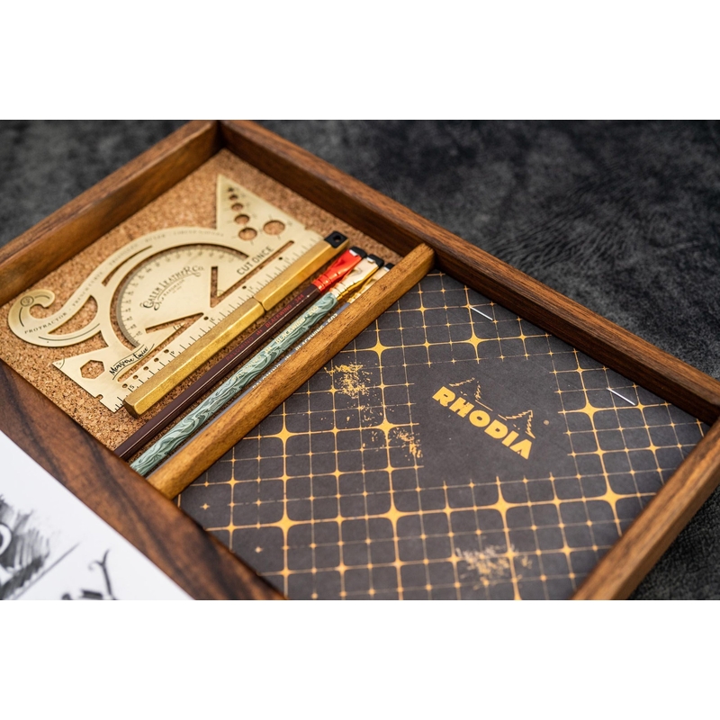 Galen Leather Galen Leather Sketchbox in Legno di Noce