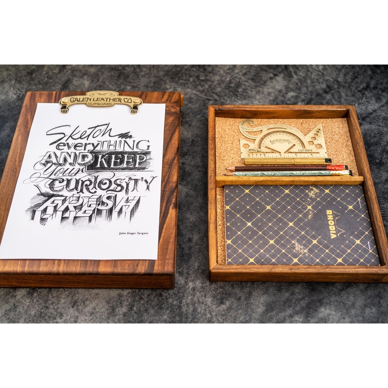 Galen Leather Galen Leather Sketchbox in Legno di Noce