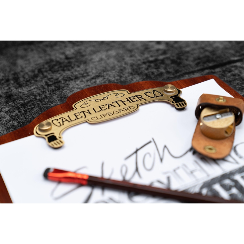 Galen Leather Galen Leather Wooden A4 Clipboard Mahogany