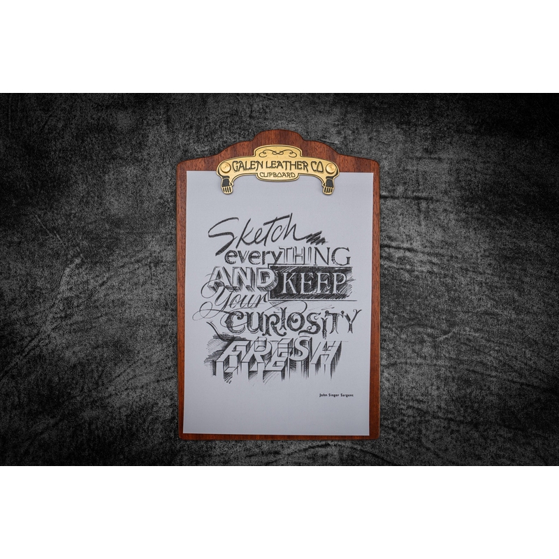 Galen Leather Galen Leather Clipboard Cartella A4 in Legno di Mogano