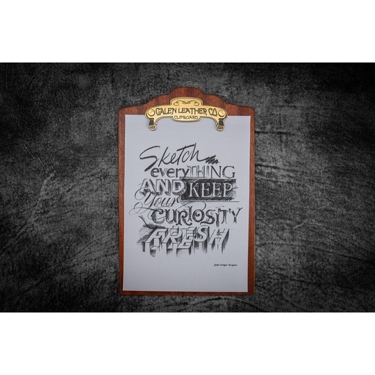 Galen Leather Wooden A4 Clipboard Mahogany