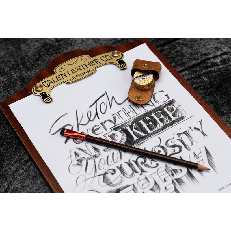 Galen Leather Galen Leather Wooden A4 Clipboard Mahogany