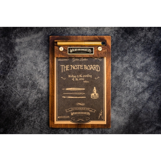Galen Leather The Note Board Wooden Notepad Holder Walnut