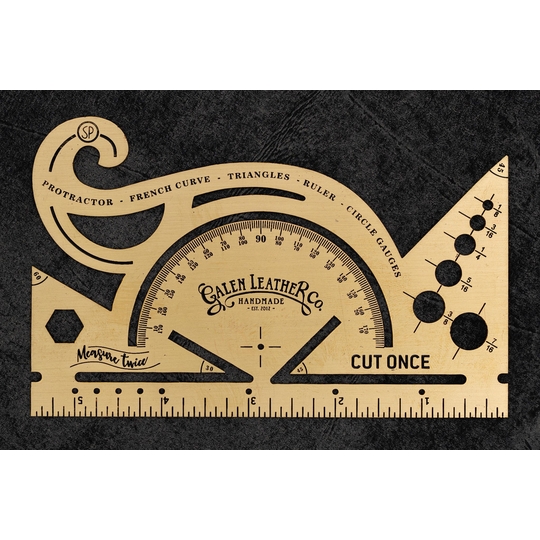Galen Leather Vintage Inspired Brass Combine Tool Protractor - Inch