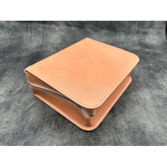 Galen Leather Portapenne in Pelle con Zip 40 Posti Undyed