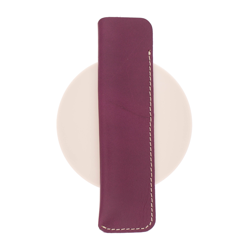Galen Leather Galen Leather Portapenne in Pelle 1 Posto Viola