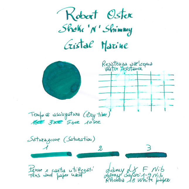 Robert Oster Shake 'N' Shimmy Crystal Marine Ink Bottle 50 ml