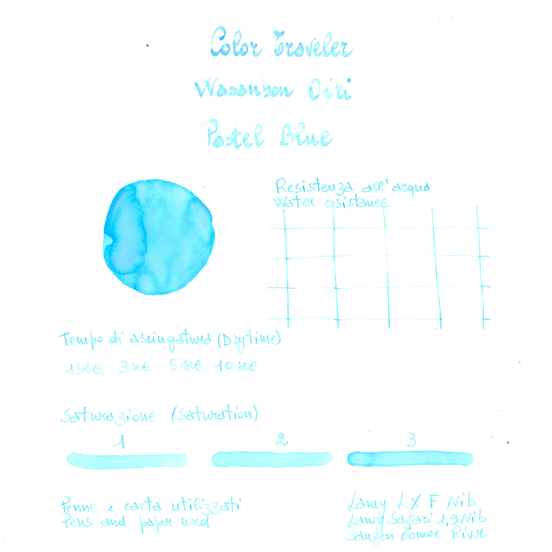 Color Traveler Color Traveler Wasanbon Oiri Pastel Blue Ink Bottle 30 ml