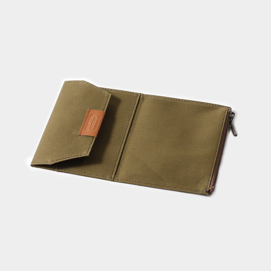 Traveler's Factory Cotton Zipper Case Passport Size Olive