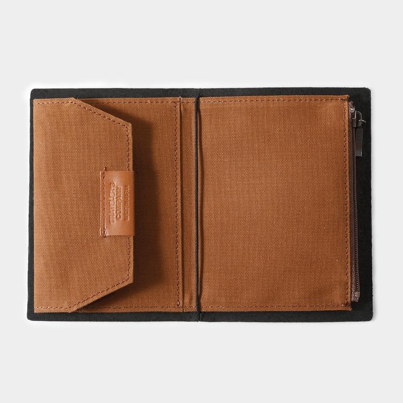 Traveler's Company Traveler's Factory Cotton Zipper Case Passport Size Marrone