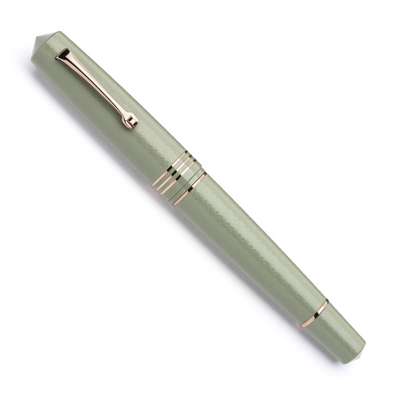 Leonardo Officina Italiana Leonardo Momento Zero Grande 2.0 L'Arte del Guillochè Penna Stilografica Verdigris & Oro Rosa