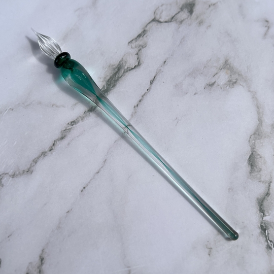 Guitar Glass Dip Pen Ribbon Green