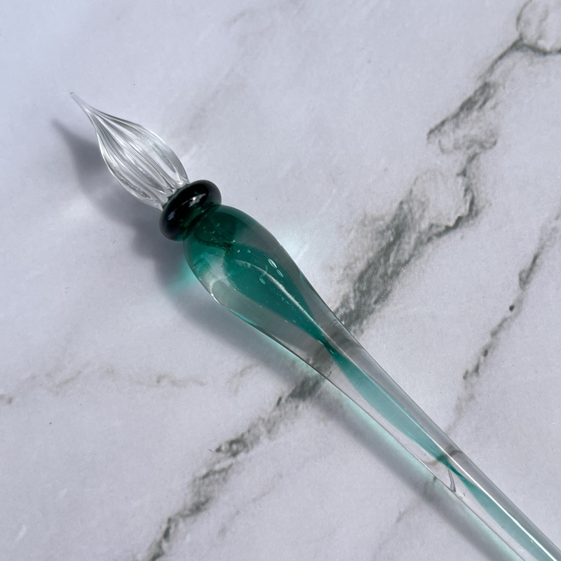 Guitar Guitar Glass Dip Pen Ribbon Green