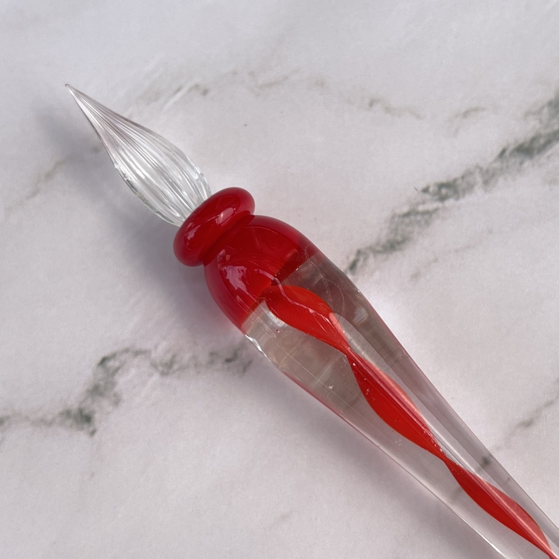Guitar Guitar Glass Dip Pen Ribbon Red