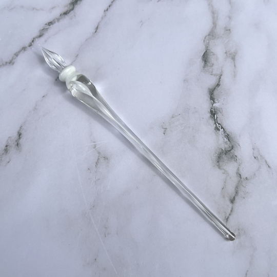 Guitar Glass Dip Pen Ribbon White