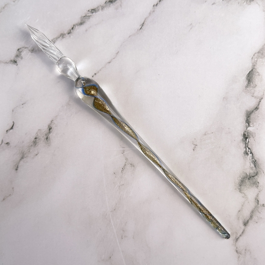 Guitar Glass Dip Pen Spiral Blue