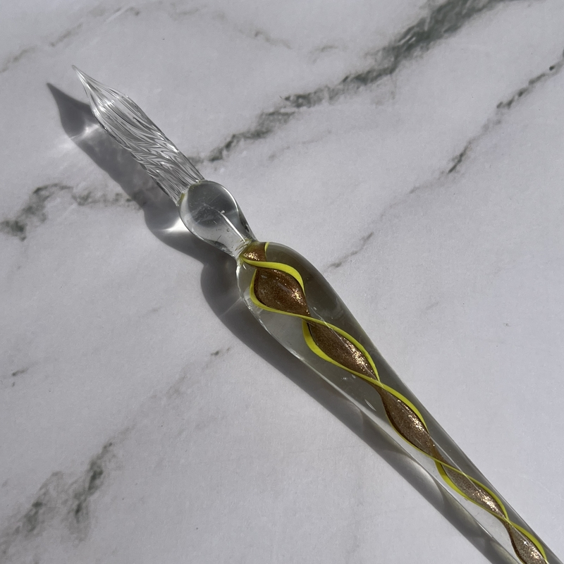 Guitar Guitar Glass Dip Pen Spiral Yellow