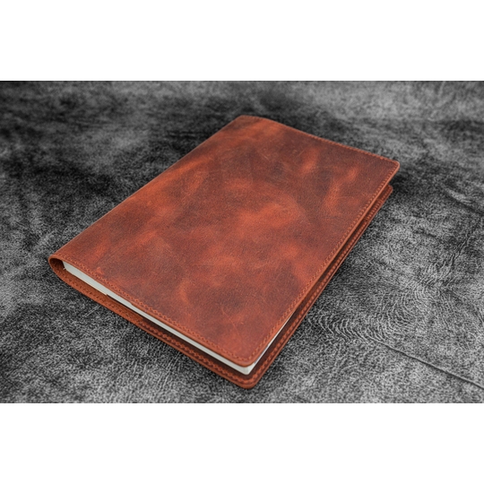 Galen Leather Slim Notebook Cover A5 Crazy Horse Orange
