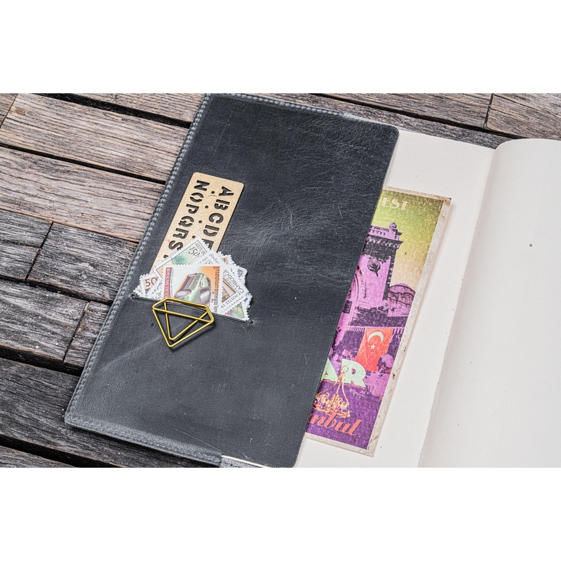 Galen Leather Galen Leather Cover A5 in Pelle Crazy Horse Smoky Grey