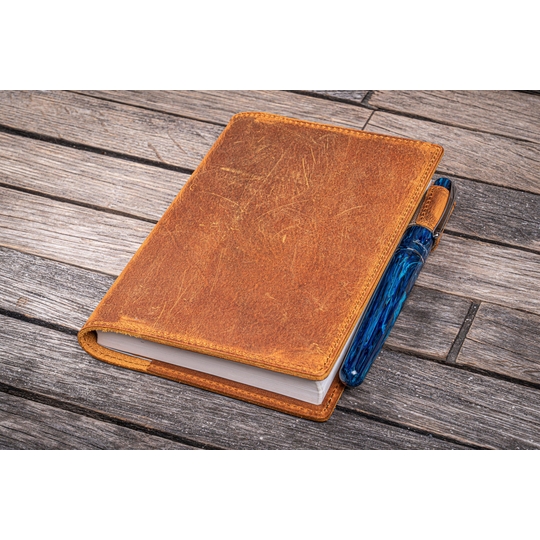 Galen Leather Cover A6 in Pelle Crazy Horse Brown