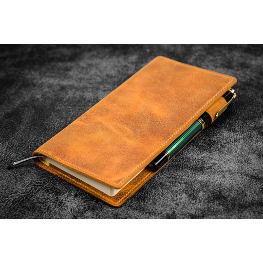 Galen Leather Cover Slim Hobonichi Weeks Crazy Horse Brown