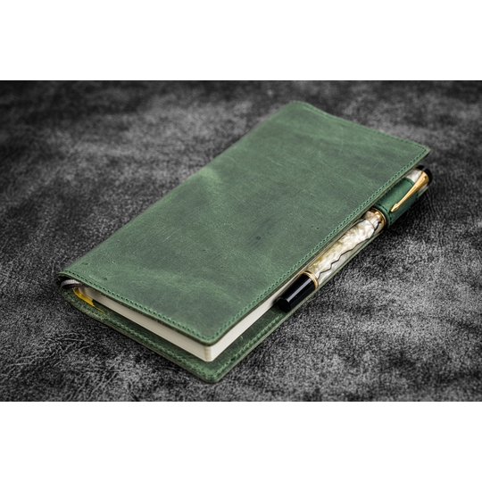 Galen Leather Cover Slim Hobonichi Weeks Crazy Horse Forest Green