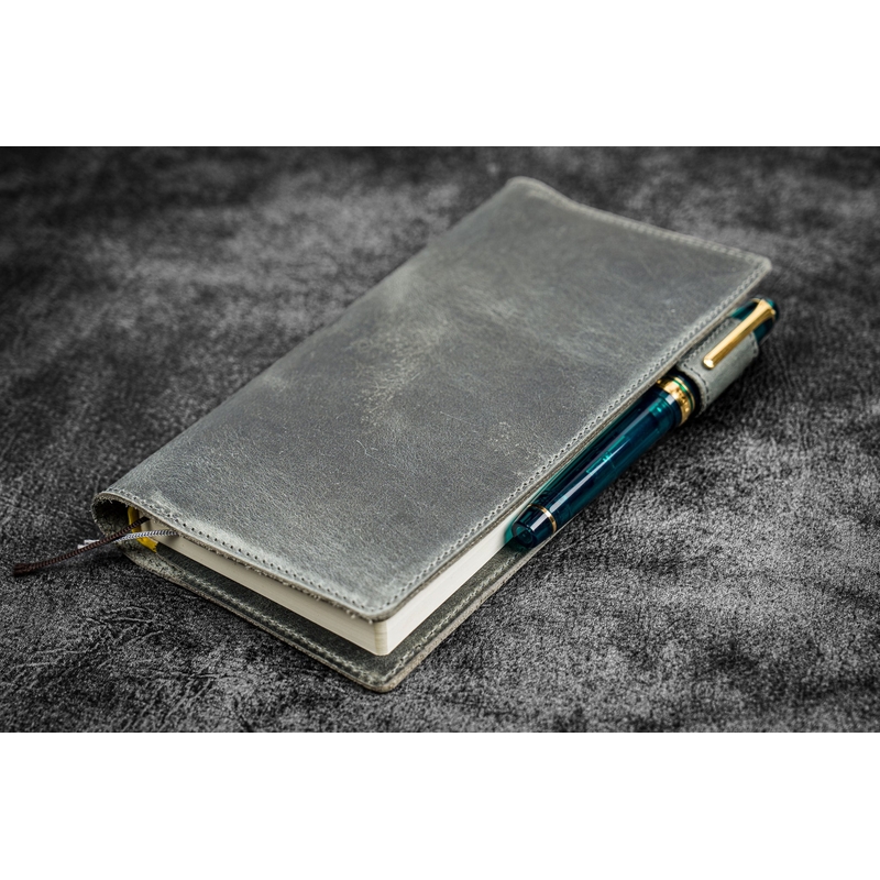 Galen Leather Galen Leather Cover Slim Hobonichi Weeks in Pelle Crazy Horse Smoky Grey
